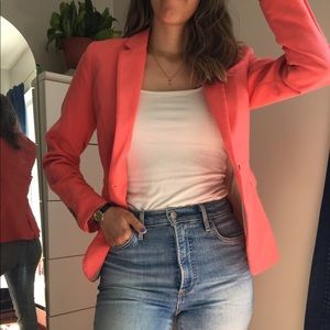 H&M BRIGHT PINK BLAZER COAT FUSHIA coral